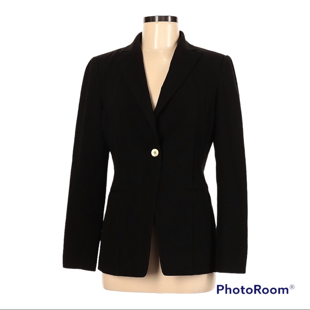 Calvin Klein Button Front Women Blazer Black Size 6